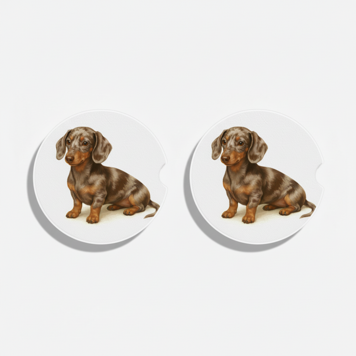 Dachshund Watercolor Style – Ceramic Car Coasters