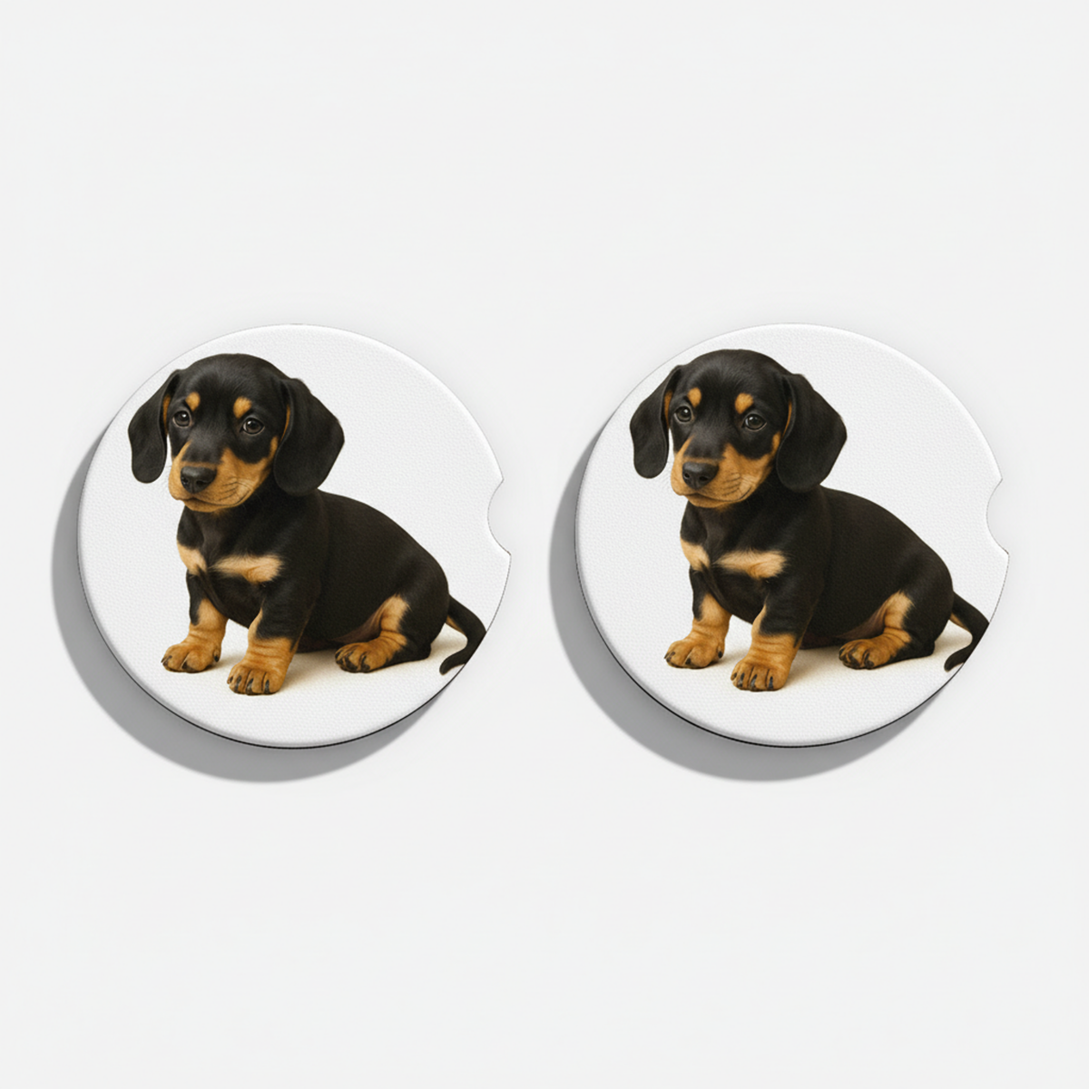 Dachshund Watercolor Style – Ceramic Car Coasters