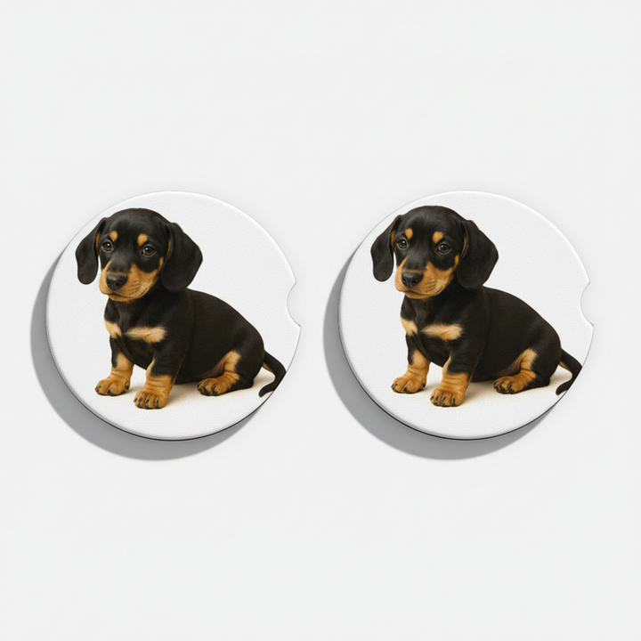 Dachshund Watercolor Style – Ceramic Car Coasters - Designs by Mysh
