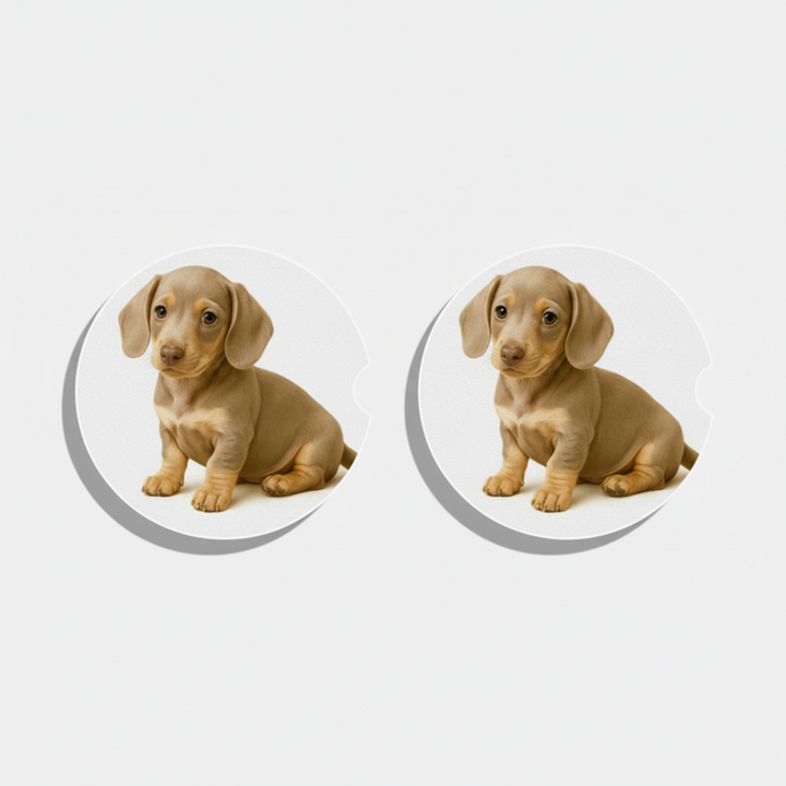 Dachshund Watercolor Style – Ceramic Car Coasters - Designs by Mysh