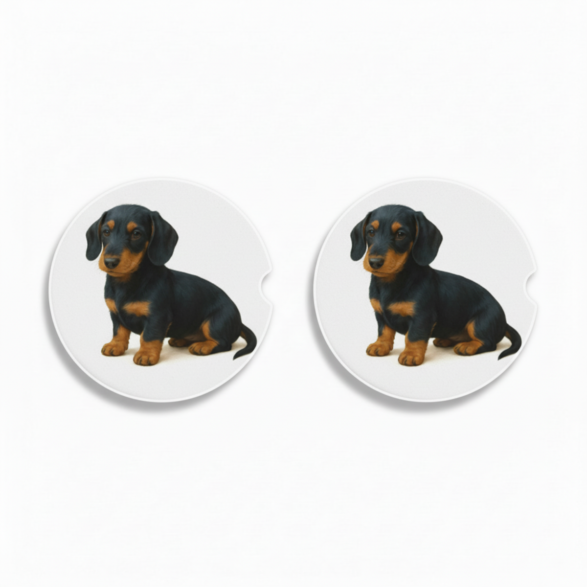 Dachshund Watercolor Style – Ceramic Car Coasters