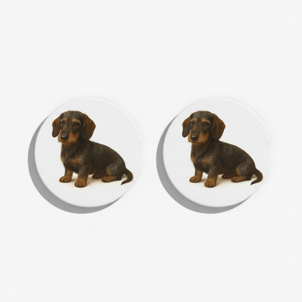 Dachshund Watercolor Style – Ceramic Car Coasters