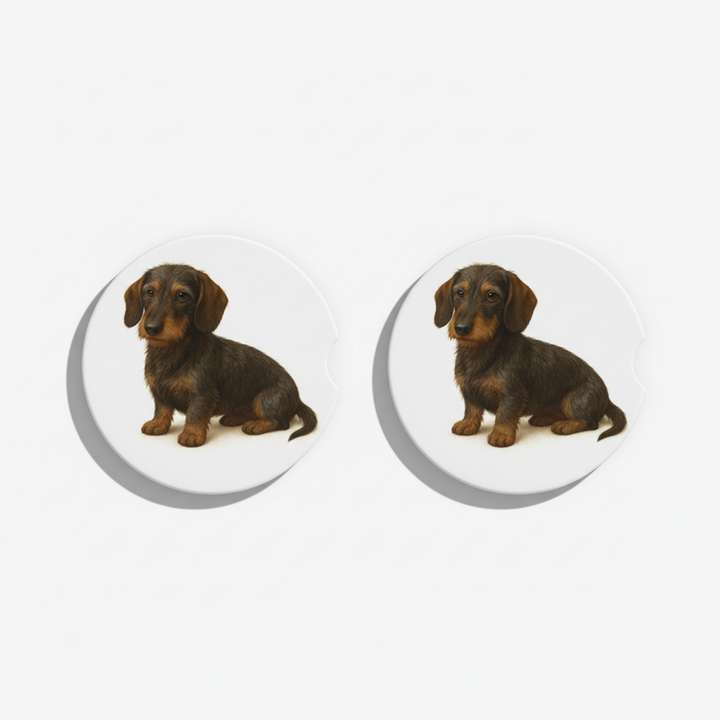 Dachshund Watercolor Style – Ceramic Car Coasters - Designs by Mysh