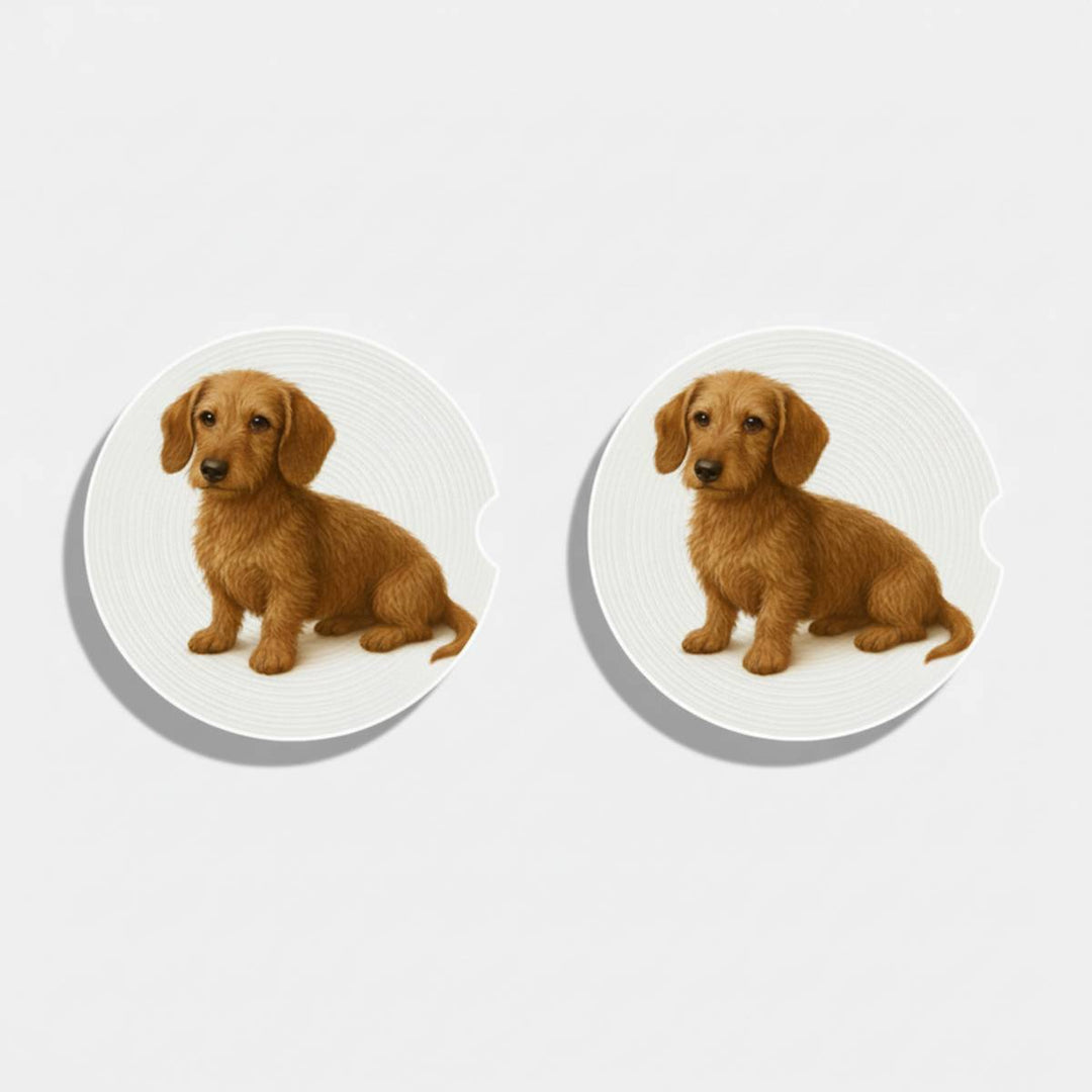 Dachshund Watercolor Style – Ceramic Car Coasters - Designs by Mysh