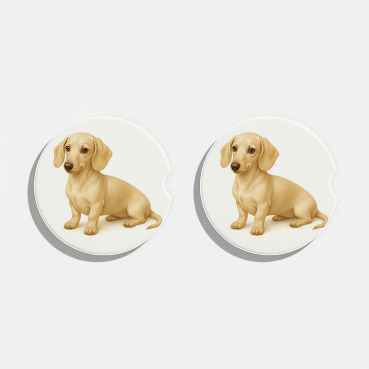 Dachshund Watercolor Style – Ceramic Car Coasters - Designs by Mysh