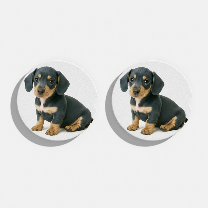 Dachshund Watercolor Style – Ceramic Car Coasters - Designs by Mysh