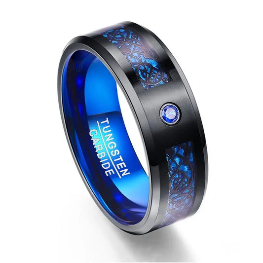 Dragon Stone Inlay Tungsten Ring Designs by Mysh