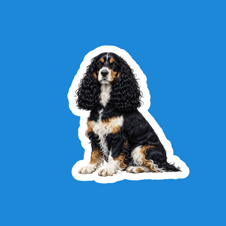 English Cocker Spaniel Black White and Tan - Designs by Mysh