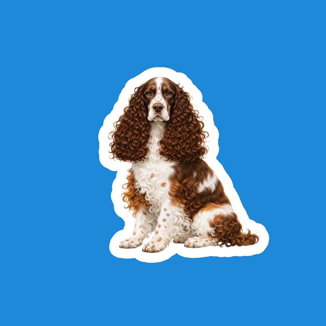 English Cocker Spaniel Liver White and Tan Watercolor - Designs by Mysh