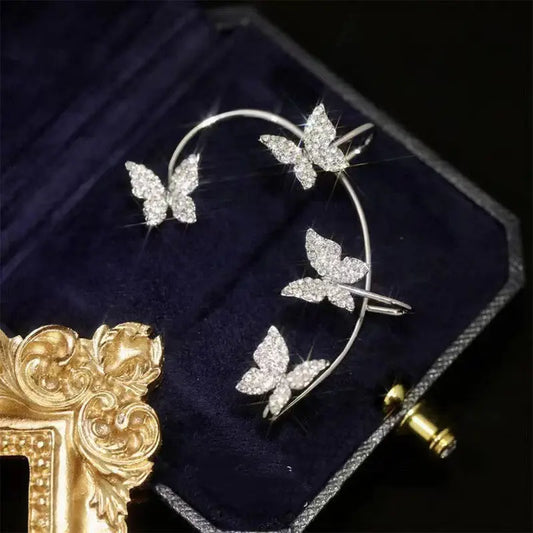 Fashion Earring Butterfly Ear Clip And Ear Hook Jewelry - Designs by Mysh