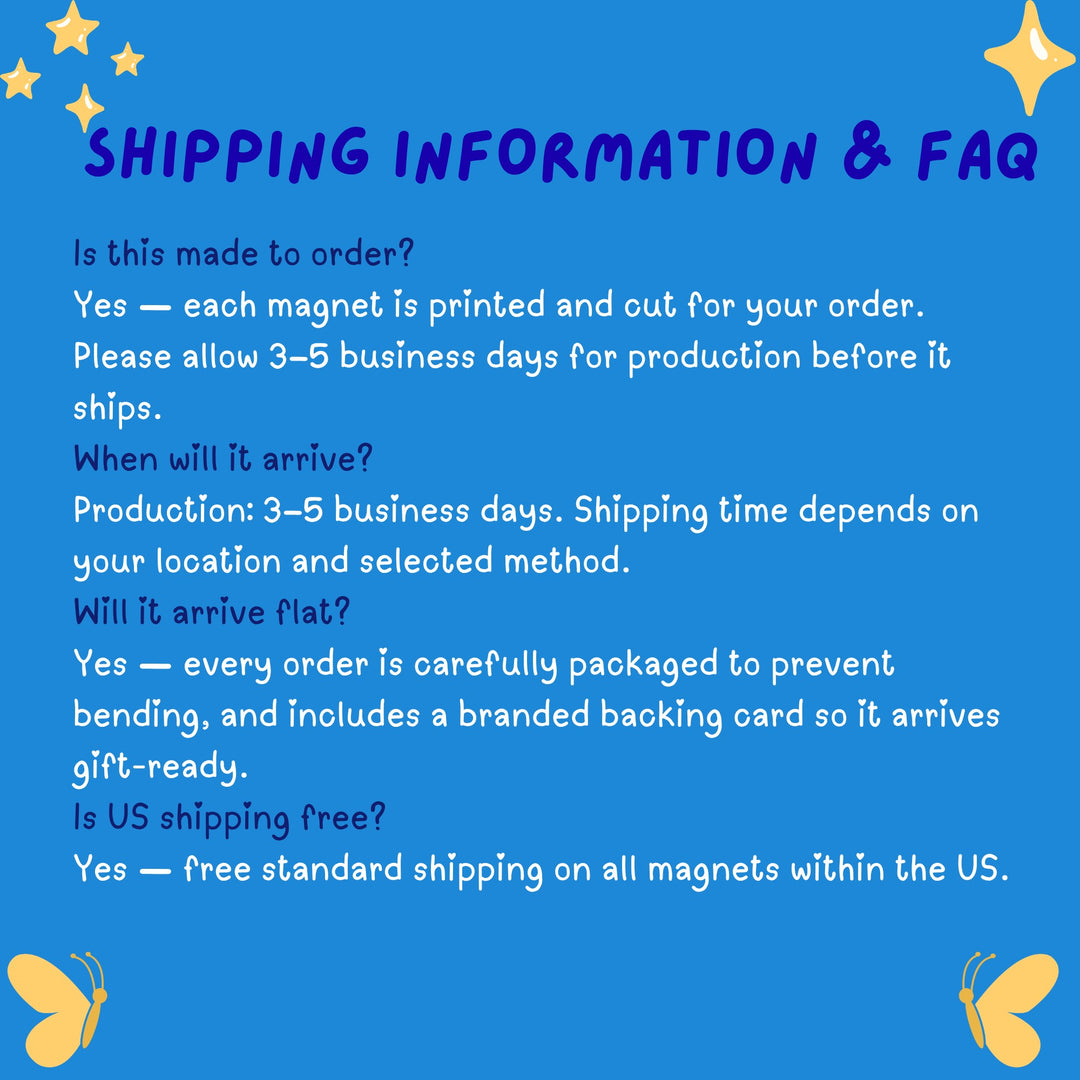 Flexible Fridge Magnet Shipping Information &amp; FAQ - Designs by Mysh