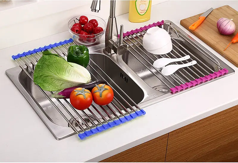 Folding Kitchen Drain Sink Rack Stainless Steel Designs by Mysh