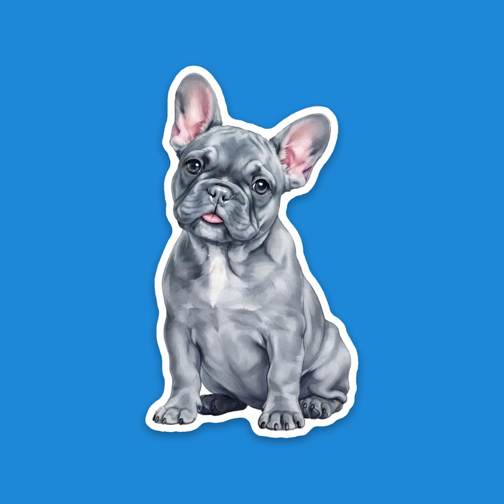 French Bulldog Blue watercolor flexible fridge magnet, hand-painted style Frenchie puppy with a blep – Designs by Mysh