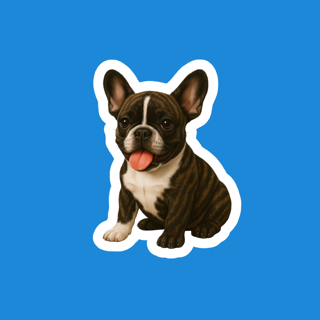 French Bulldog Brindle and White Watercolor Vinyl Sticker – Designs by Mysh