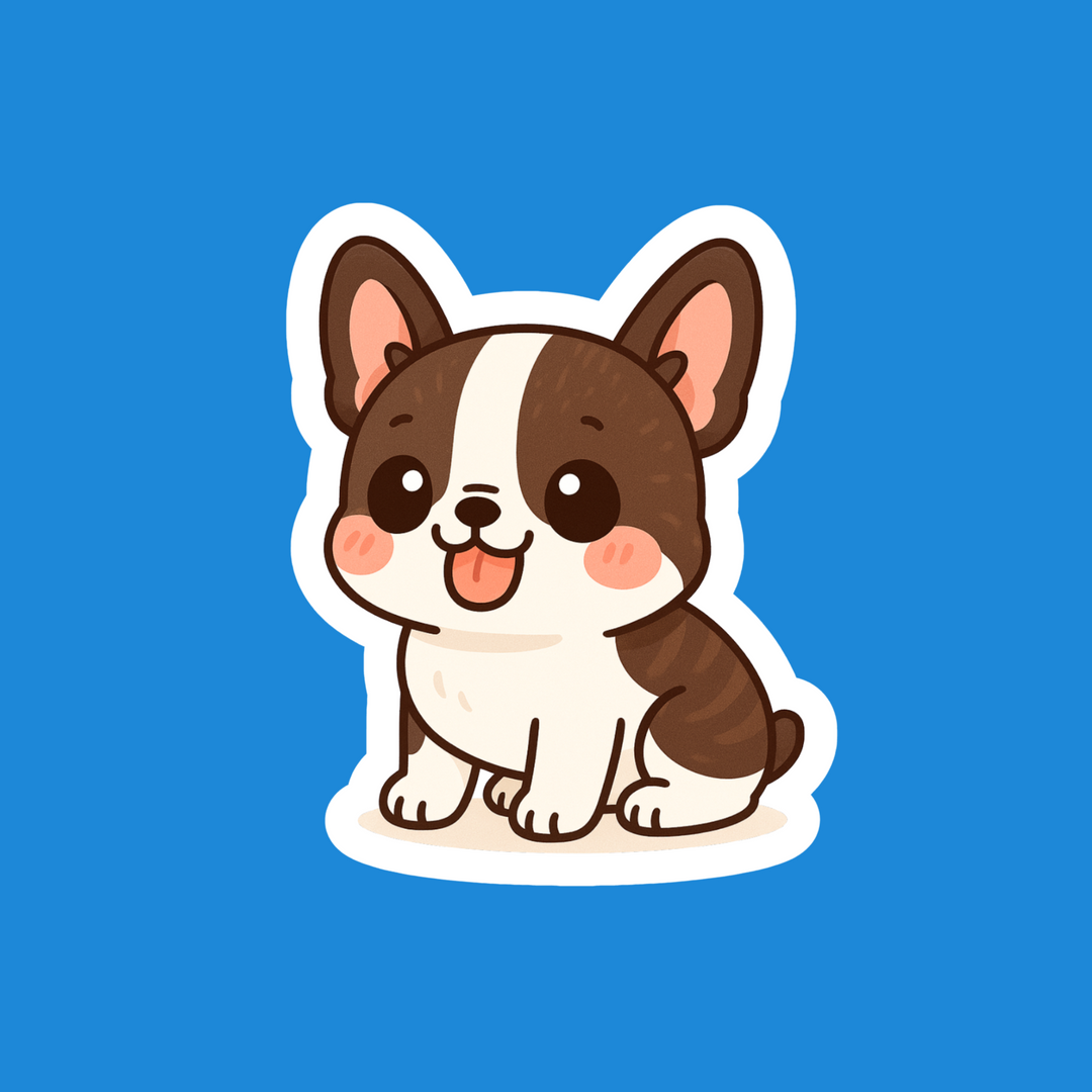 French Bulldog Vinyl Sticker | Kawaii Dog Art | Cute Frenchie Lover Gift | 3” Water-Resistant Vinyl | 9 Color Variants - Designs by Mysh