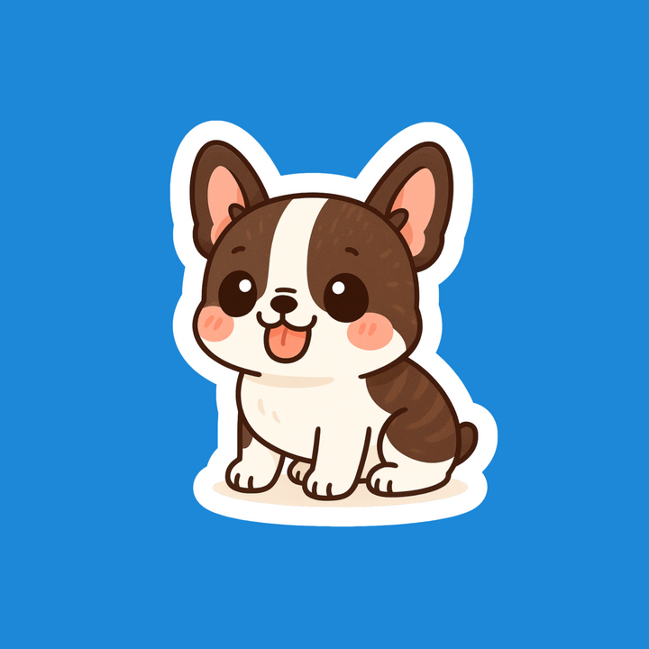 French Bulldog Vinyl Sticker | Kawaii Dog Art | Cute Frenchie Lover Gift | 3” Water-Resistant Vinyl | 9 Color Variants - Designs by Mysh