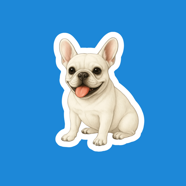French Bulldog White Watercolor Vinyl Sticker – Designs by Mysh