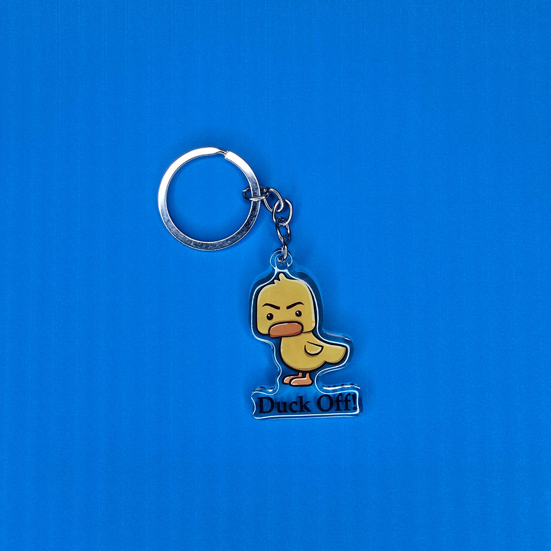 Funny Duck Keychain, Sassy Acrylic Charm, Cute Animal Gift, Sarcastic Bag Accessory - Designs by Mysh