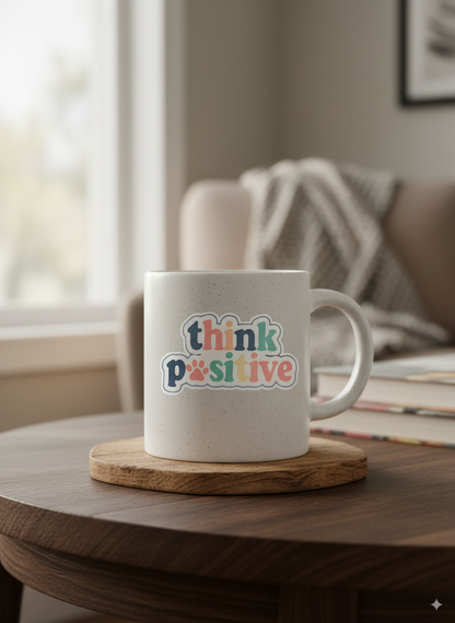 Think Pawsitive Vinyl Sticker – 3" Motivational Pet-Themed Die-Cut Sticker
