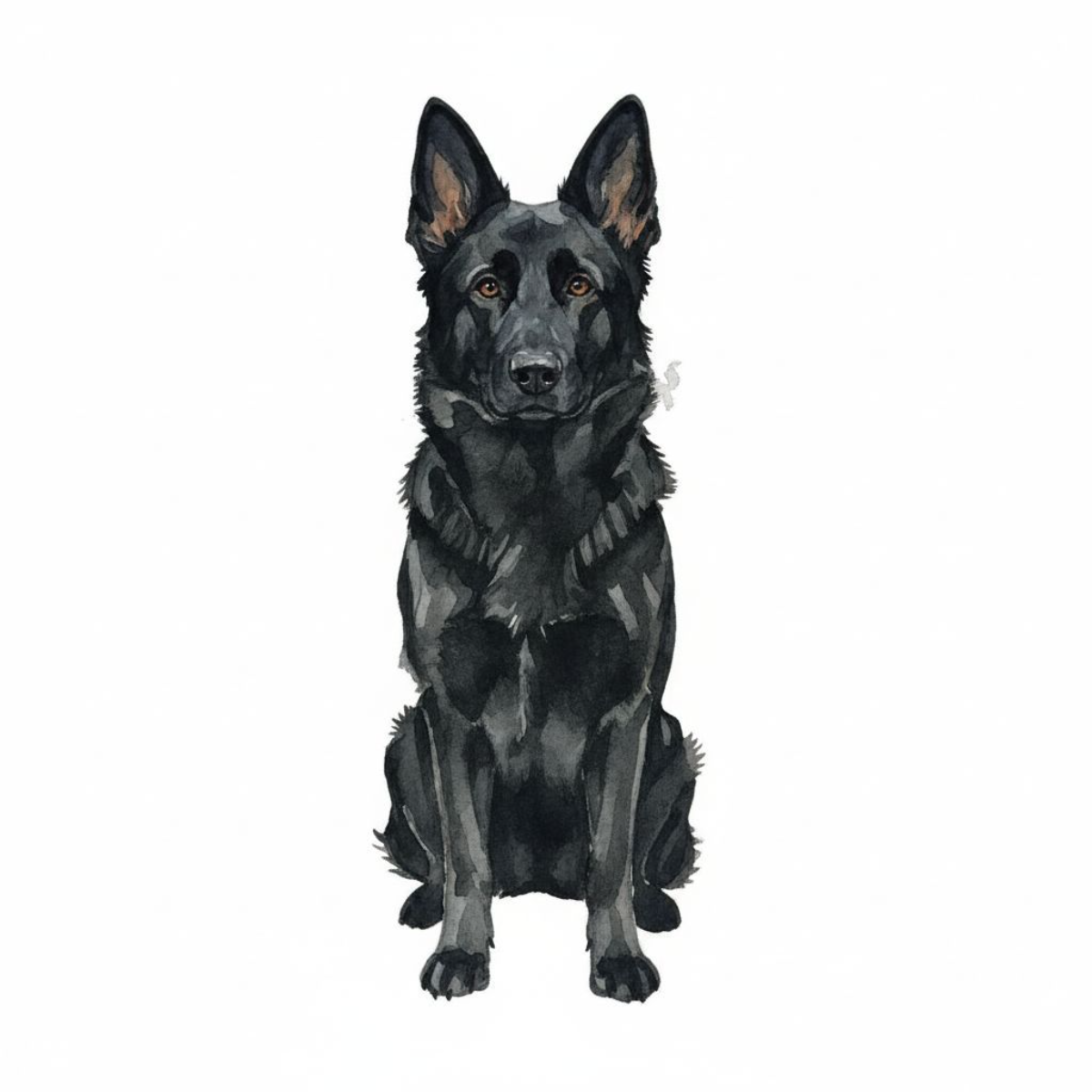 German Shepherd Vinyl Sticker | Watercolor Dog Art | 3” Water-Resistant Vinyl | 4 Color Variants - Designs by Mysh