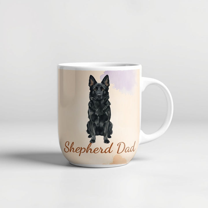 German Shepherd watercolor Shepherd Dad 15oz ceramic mug - Designs by Mysh