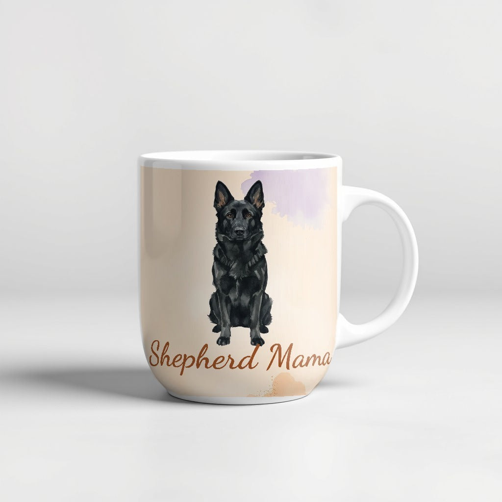 German Shepherd watercolor Shepherd Mama 15oz ceramic mug - Designs by Mysh