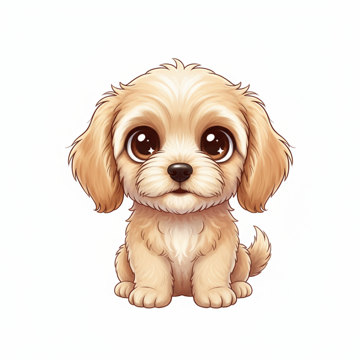 Golden Doodle Kawaii Vinyl Sticker – 3" Matte | Waterproof Dog Sticker