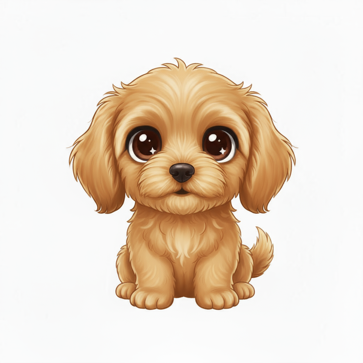 Golden Doodle Kawaii Vinyl Sticker – 3" Matte | Waterproof Dog Sticker