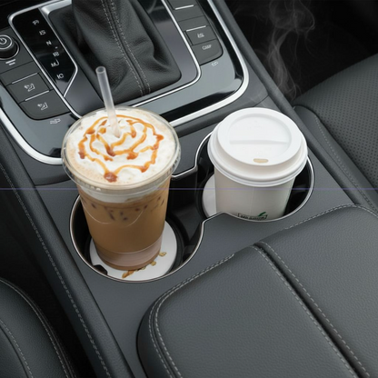 Dark Golden Retriever Car Coaster Set – Watercolor Style Dog Ceramic Cup Holder Coasters (Set of 2)