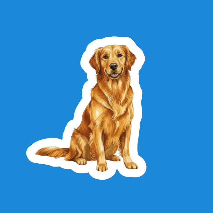 Golden Retriever Dark Golden Watercolor Vinyl Sticker – Designs by Mysh