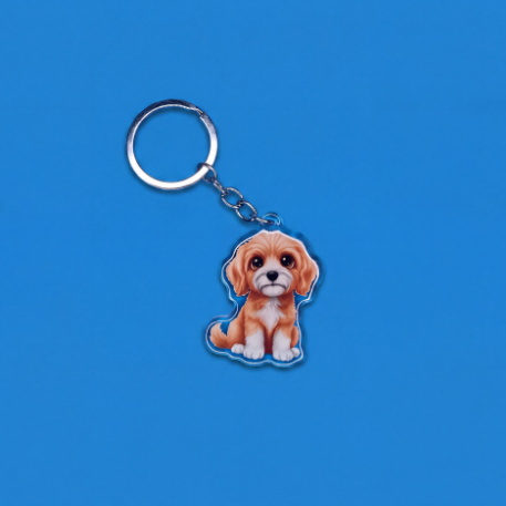 Goldendoodle Apricot Kawaii Acrylic Keychain – Designs by Mysh