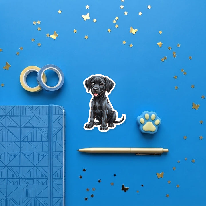 Great Dane Black kawaii magnet flat lay with stationery – Designs by Mysh