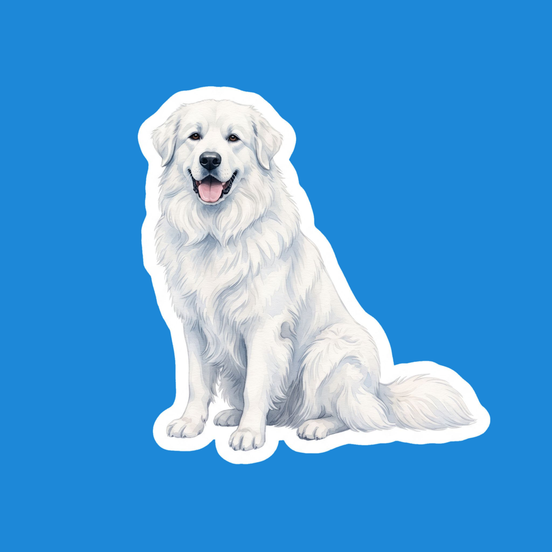 Great Pyrenees White watercolor die-cut vinyl sticker