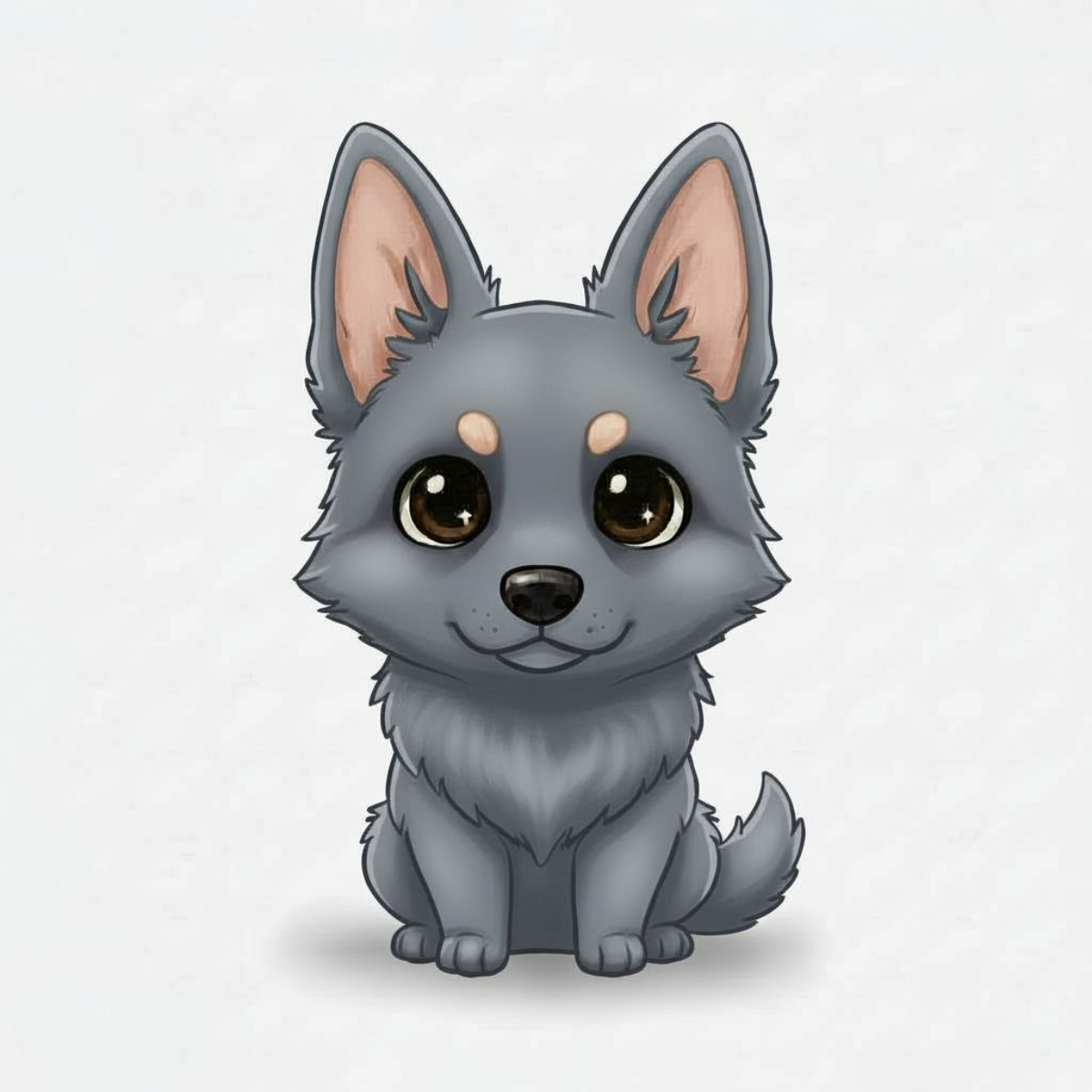 German Shepherd Kawaii Vinyl Sticker – Cute Dog Lover Gift | 3” Water-Resistant Vinyl | Multiple Coat Colors - Designs by Mysh