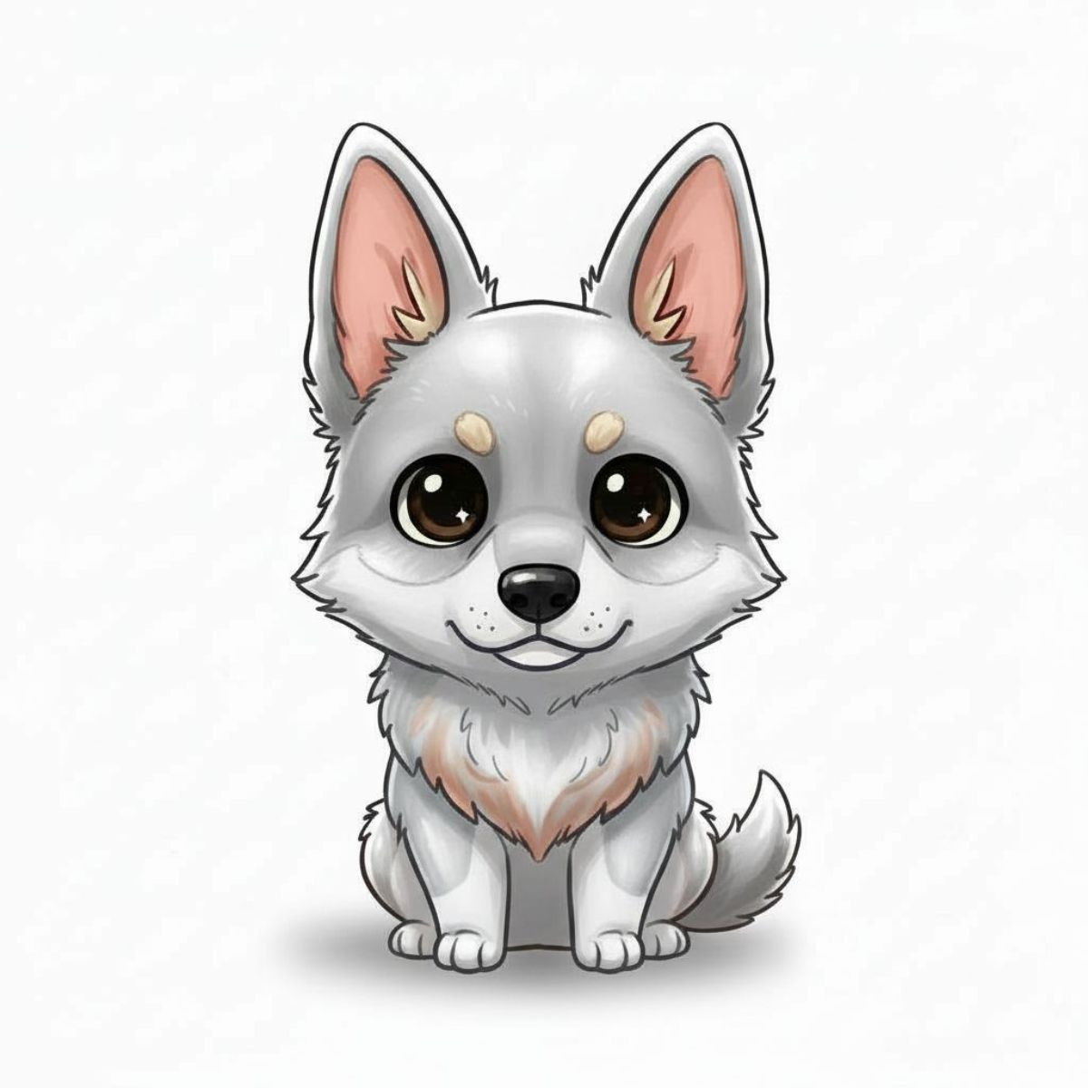 German Shepherd Kawaii Vinyl Sticker – Cute Dog Lover Gift | 3” Water-Resistant Vinyl | Multiple Coat Colors - Designs by Mysh