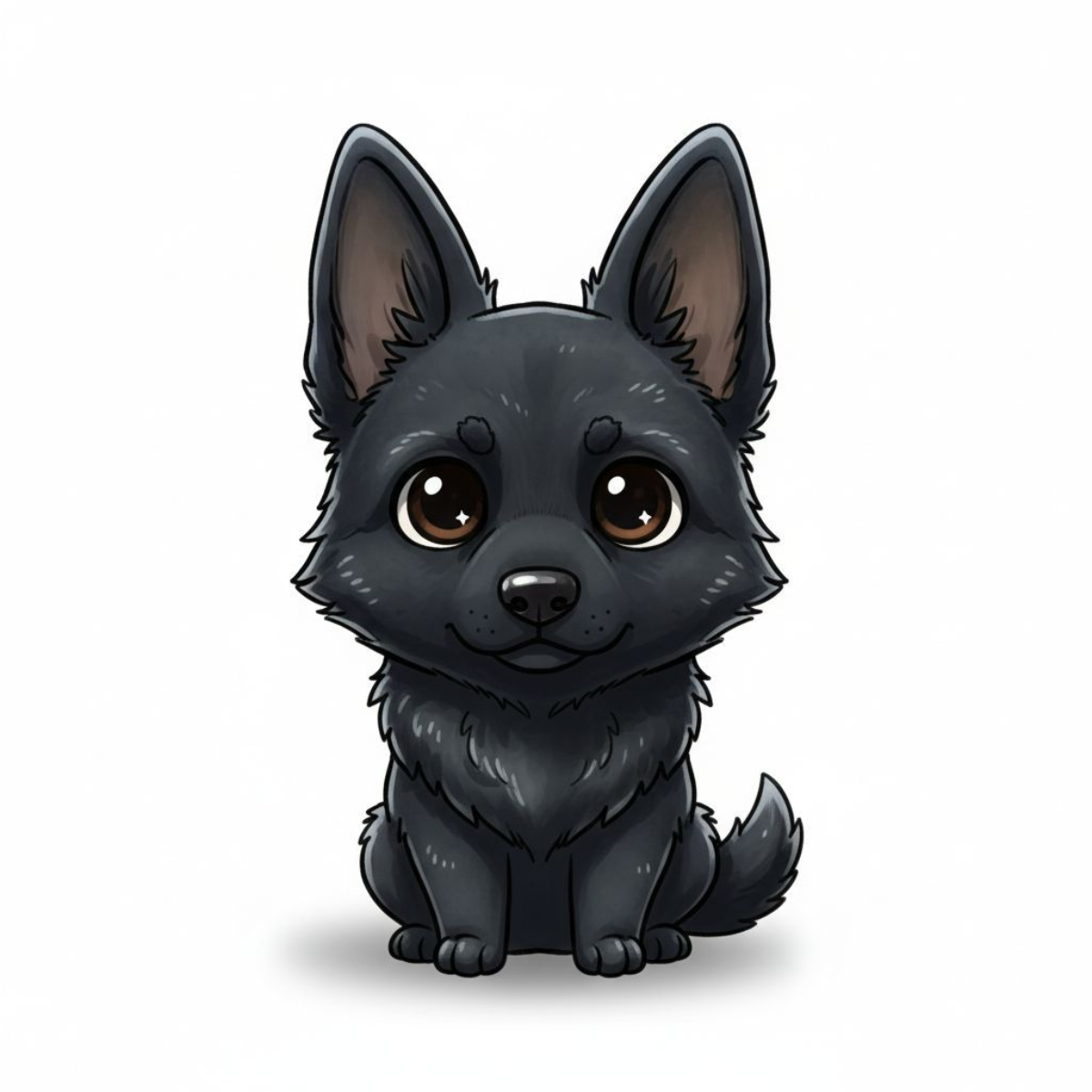 German Shepherd Kawaii Vinyl Sticker – Cute Dog Lover Gift | 3” Water-Resistant Vinyl | Multiple Coat Colors - Designs by Mysh