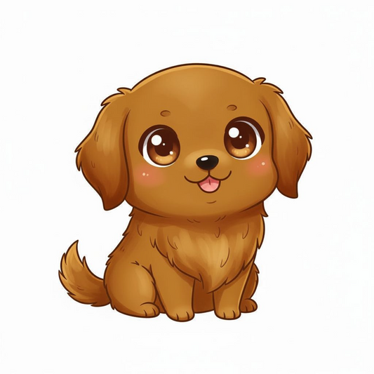 Golden Retriever Kawaii Stickers – Cute Dog Vinyl Decals – Dark, Golden & Light – 3” Matte Finish - Designs by Mysh