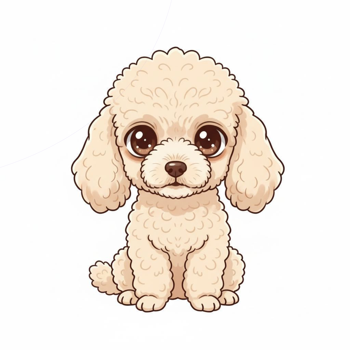 Poodle Kawaii Vinyl Sticker – Cute Toy Poodle Dog Sticker - Water-Resistant Matte Vinyl - Designs by Mysh