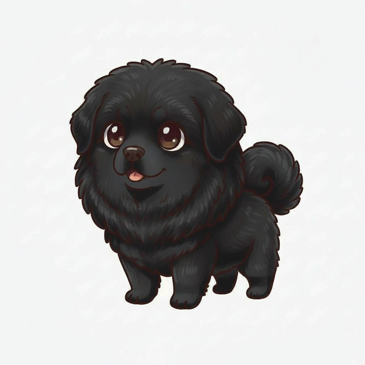 Tibetan Mastiff Kawaii Stickers – Cute Dog Vinyl Stickers for Water Bottles & Journals - Designs by Mysh