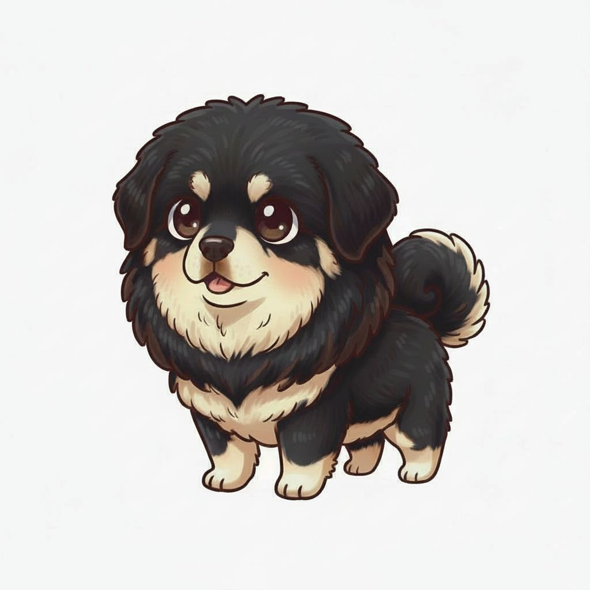 Tibetan Mastiff Kawaii Stickers – Cute Dog Vinyl Stickers for Water Bottles & Journals - Designs by Mysh