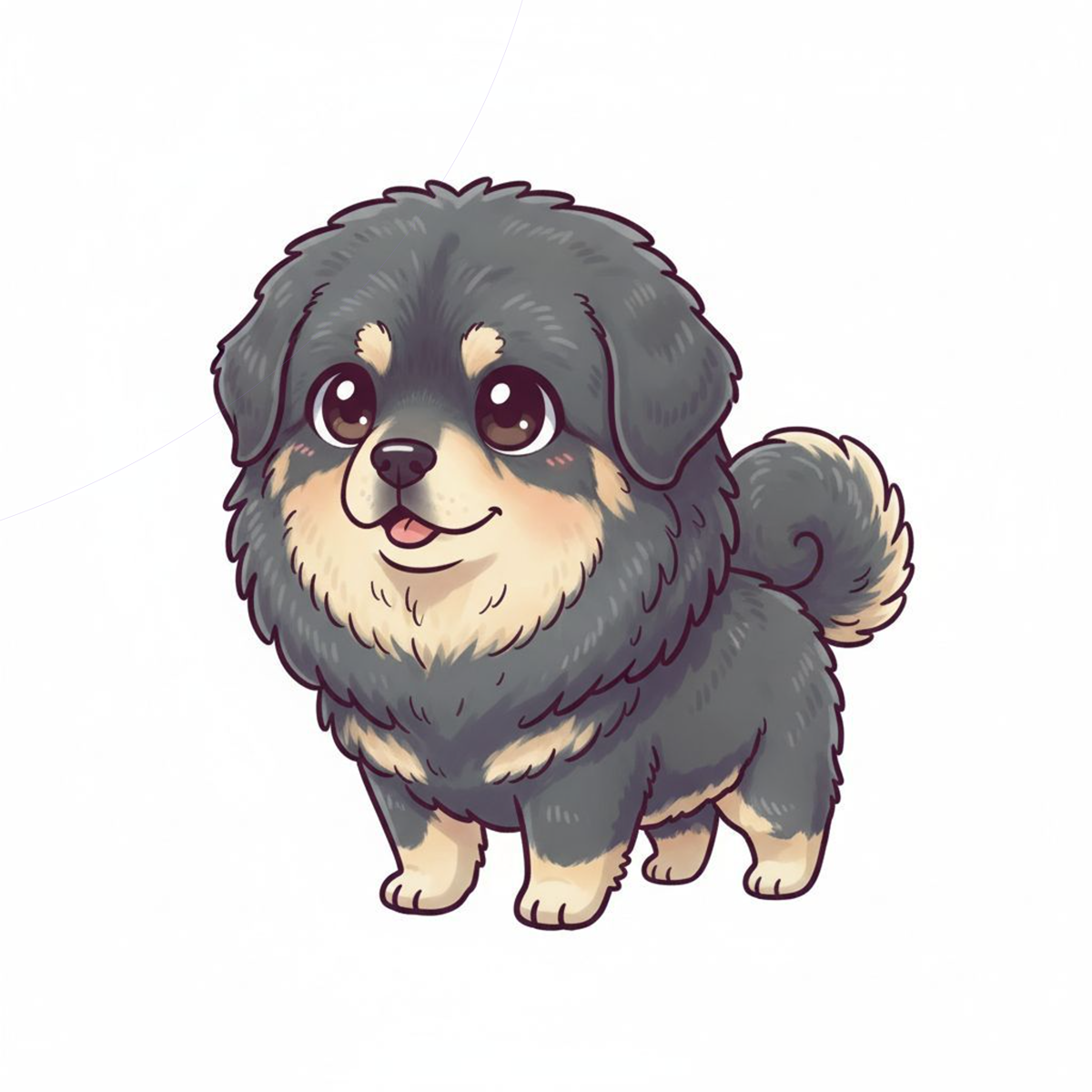 Tibetan Mastiff Kawaii Stickers – Cute Dog Vinyl Stickers for Water Bottles & Journals - Designs by Mysh