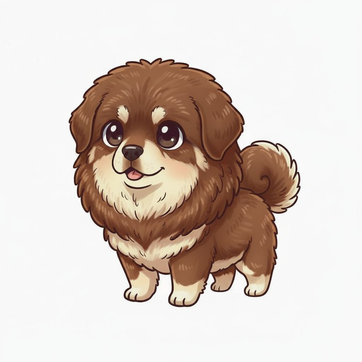 Tibetan Mastiff Kawaii Stickers – Cute Dog Vinyl Stickers for Water Bottles & Journals - Designs by Mysh