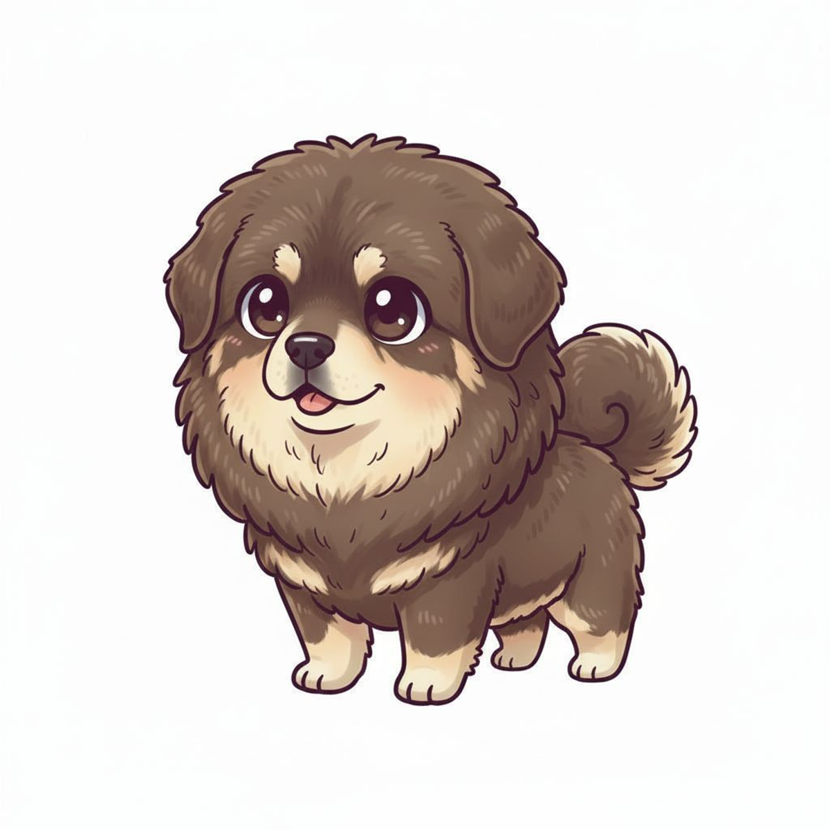 Tibetan Mastiff Kawaii Stickers – Cute Dog Vinyl Stickers for Water Bottles & Journals - Designs by Mysh