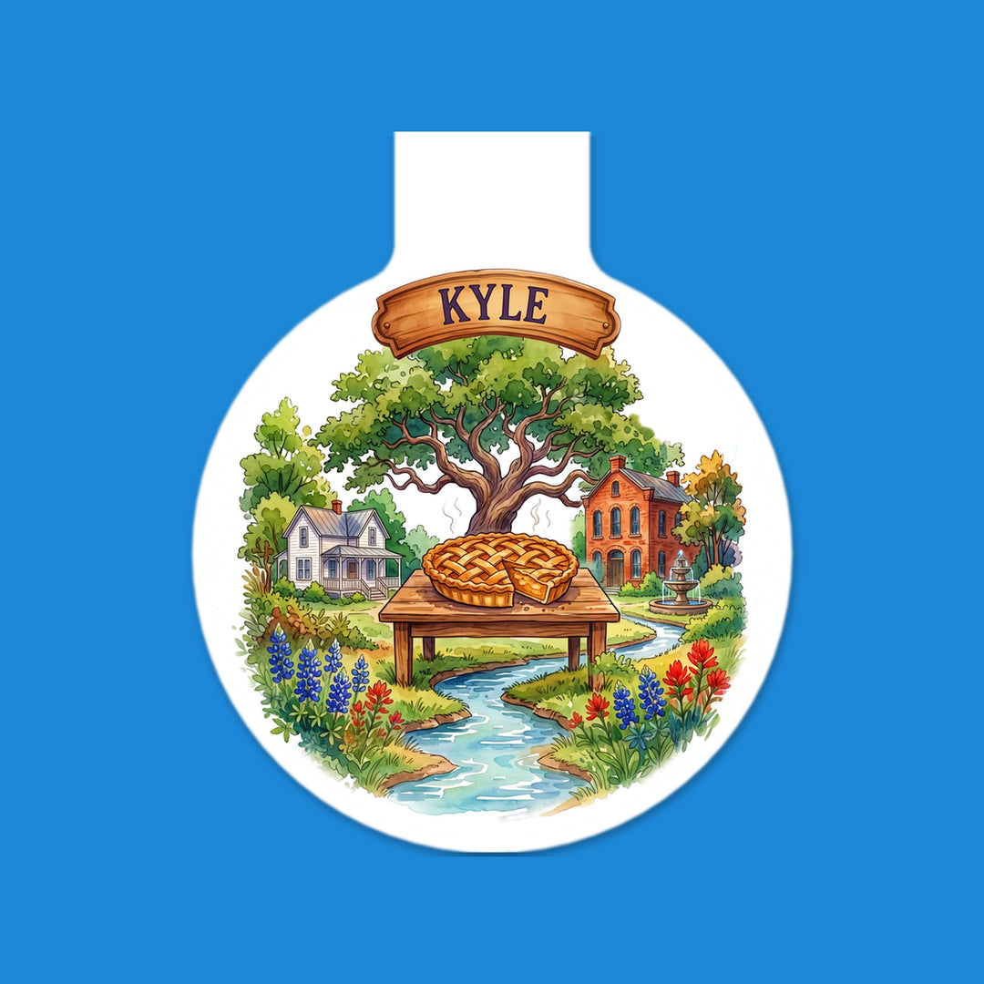 Kyle, Texas watercolor magnetic bookmark with bluebonnets – Designs by Mysh