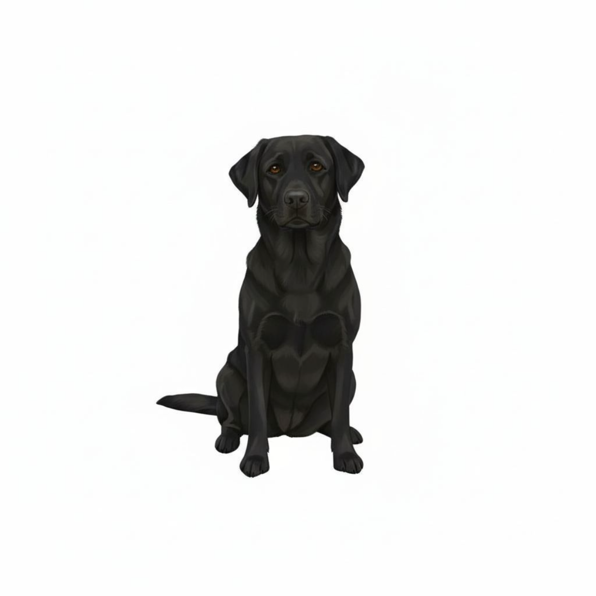 Black Labrador Retriever vinyl sticker – sitting pose, 3-inch matte finish