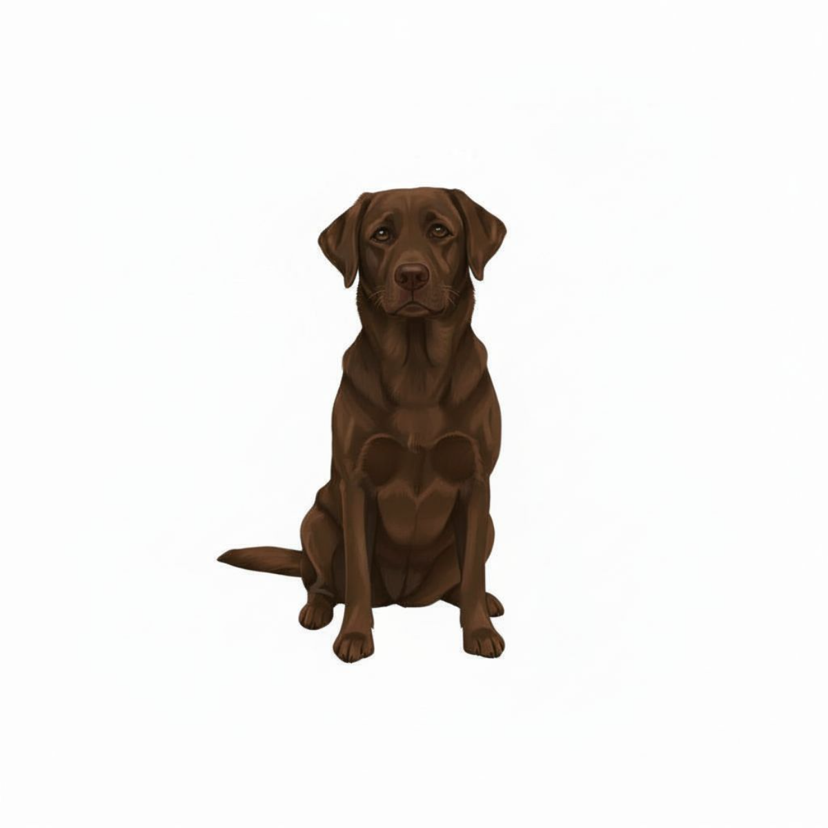 Chocolate Labrador Retriever vinyl sticker – sitting pose, 3-inch matte finish