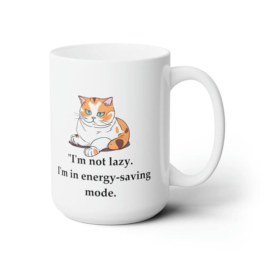 Lazy Cat Ceramic Mug 15oz - Designs by Mysh