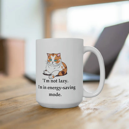 Lazy Cat Ceramic Mug 15oz Printify