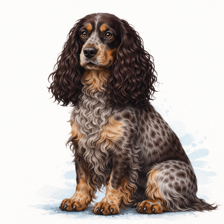 English Cocker Spaniel Liver Roan and Tan Vinyl Sticker - Designs by Mysh