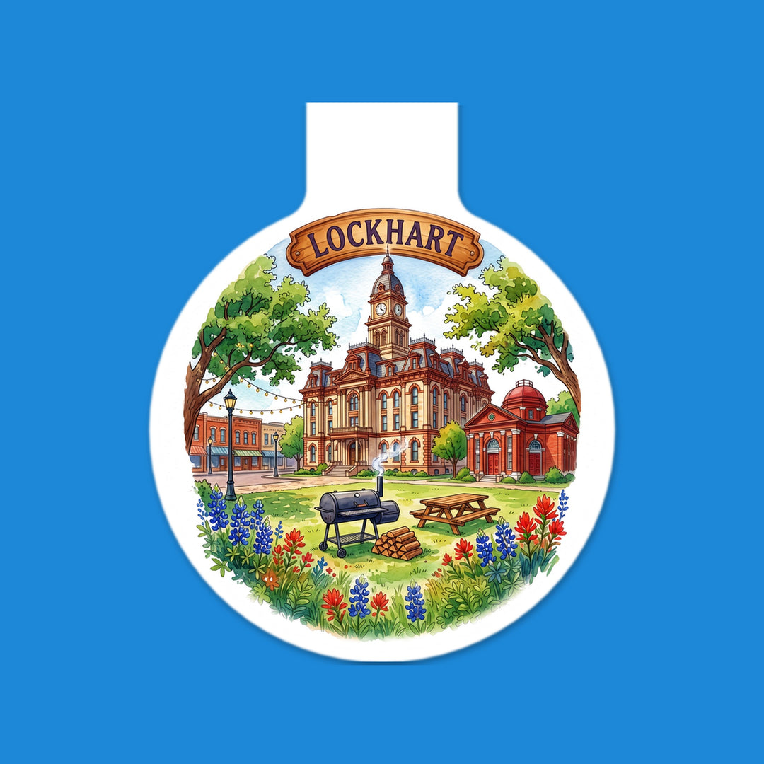 Lockhart, Texas watercolor magnetic bookmark with bluebonnets – Designs by Mysh
